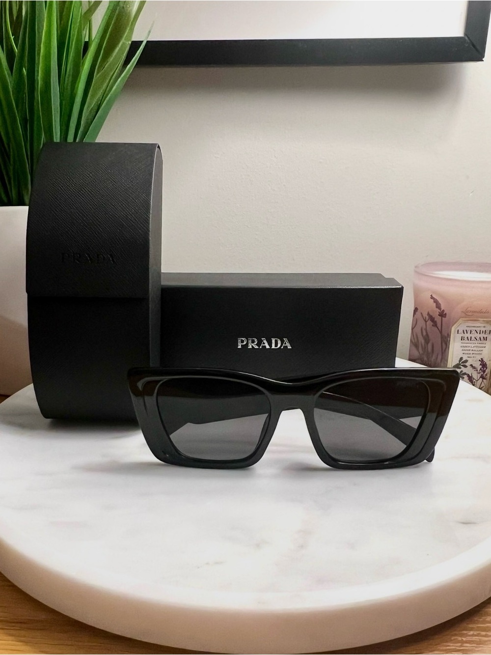 PRADA Sunglasses Symbole Geometric Acetate Black PR 08YS - Picture 3 of 4